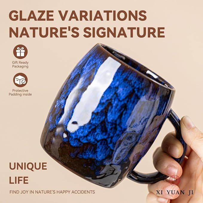 Midnight Blue Ceramic Coffee Mug 14oz