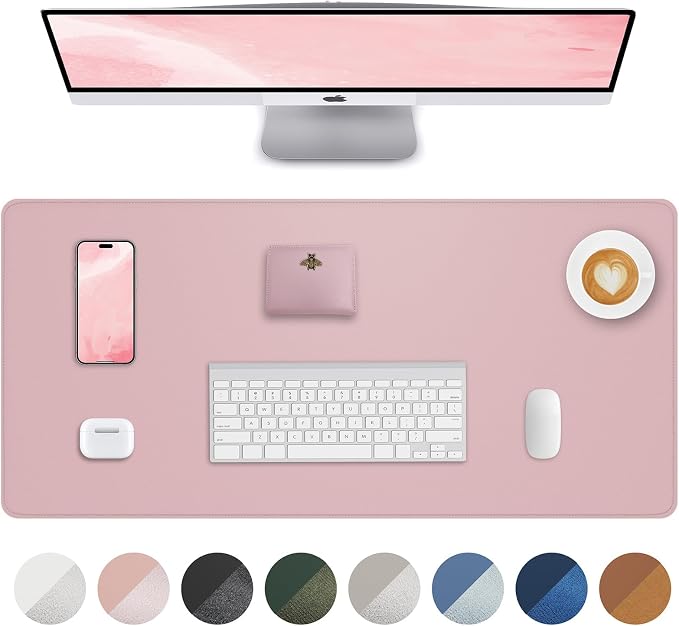 Non-Slip Desk Pad, Mouse Pad, Waterproof PVC Leather Desk Table Protector