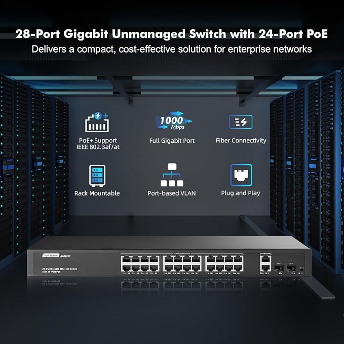 24 Port Full Gigabit PoE Switch