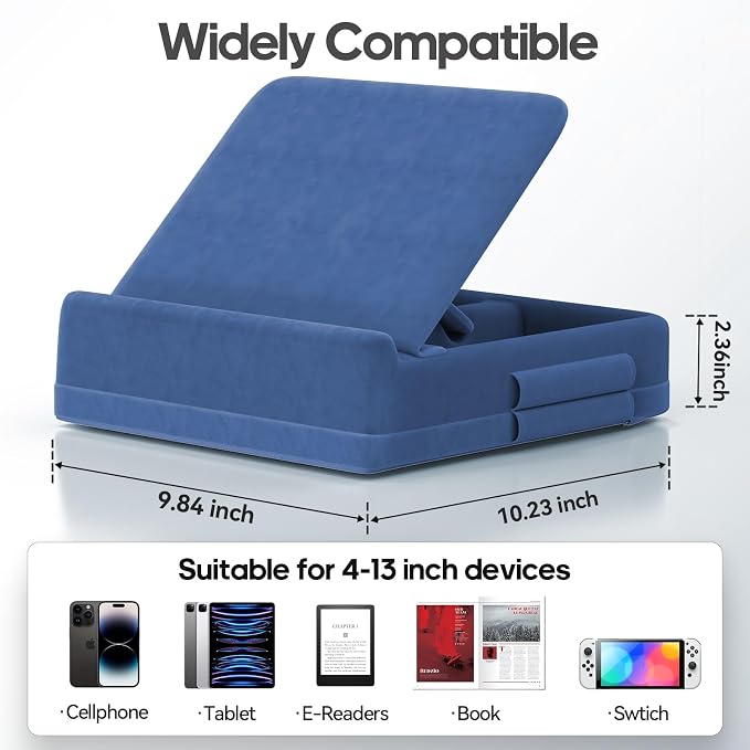 KDD Tablet Pillow Stand with Storage, Foldable iPad Holder