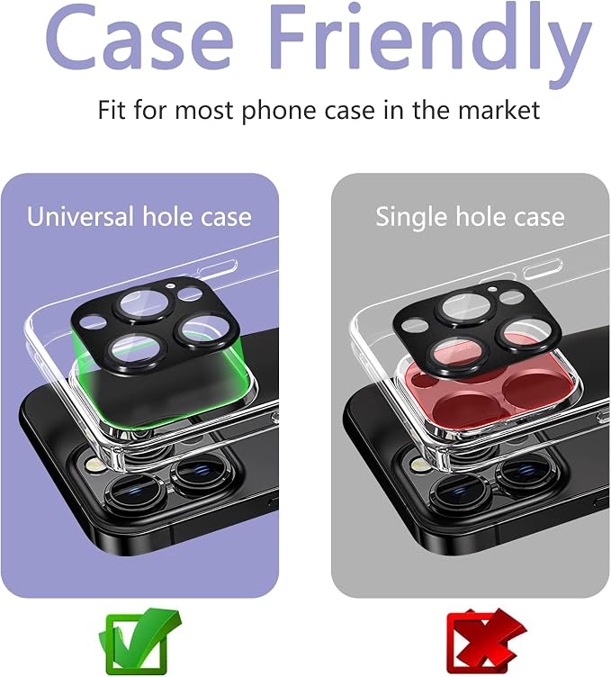 2 Pack Camera Lens Protector for iPhone 14 Pro/iPhone 14 Pro Max, AR Tempered