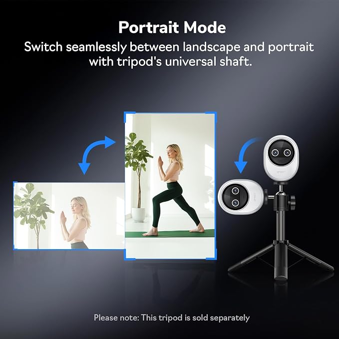EMEET Piko+ Webcam 4K, World’s 1st Dual-Camera AI-Powered 4K Camera, 1/2.55''