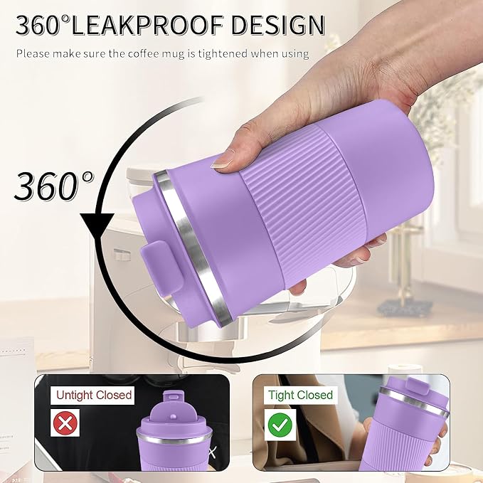 Insulated Travel Coffee Mug, Stainless Steel Coffee Cup