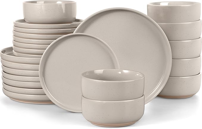 LIANYU Dinnerware Dishes Sets for 8, 24-Piece Stoneware Dinner Set, Ceramic
