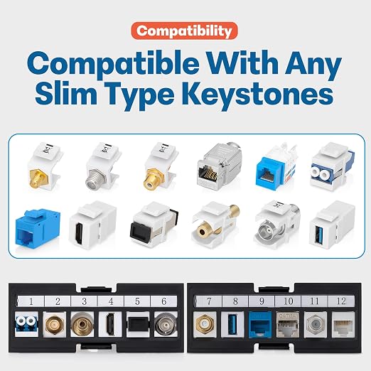 Everest Media 12-Port Keystone Patch Panel