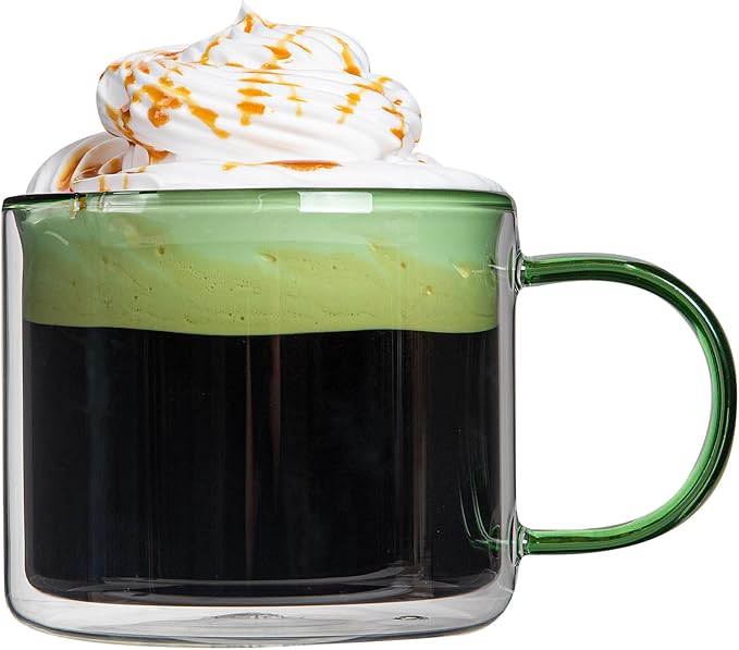 Restaurantware Coffee Cups 2 Pack of 11 oz Double Wall Glass Insulated Coffee
