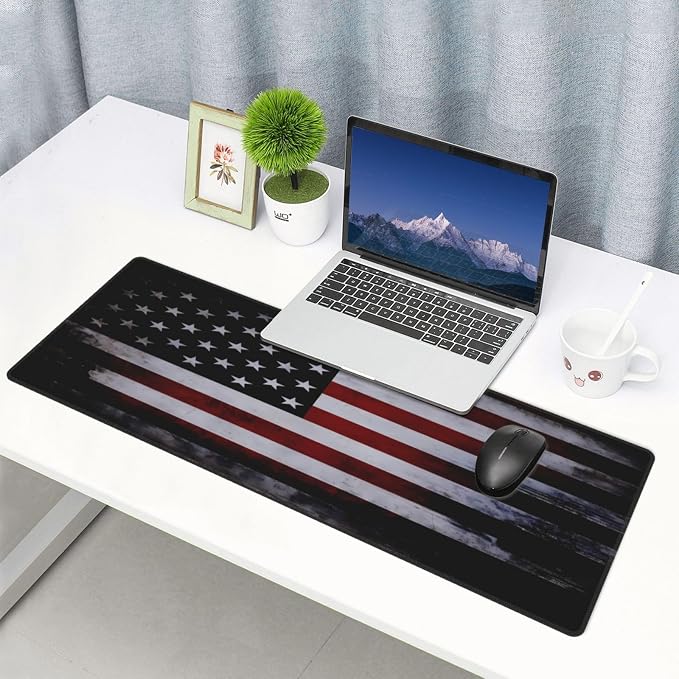 Gaming Mouse Pad American Flag Mouse Mat Non-Slip Rubber Carpet Pad