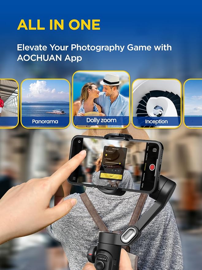 Gimbal Stabilizer for Smartphone, iPhone Gimbal w/Focus Wheel Face/Object