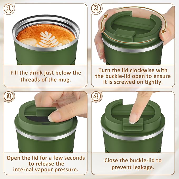 KETIEE Travel Coffee Mug 12oz: Vacuum Insulated Coffee Cup
