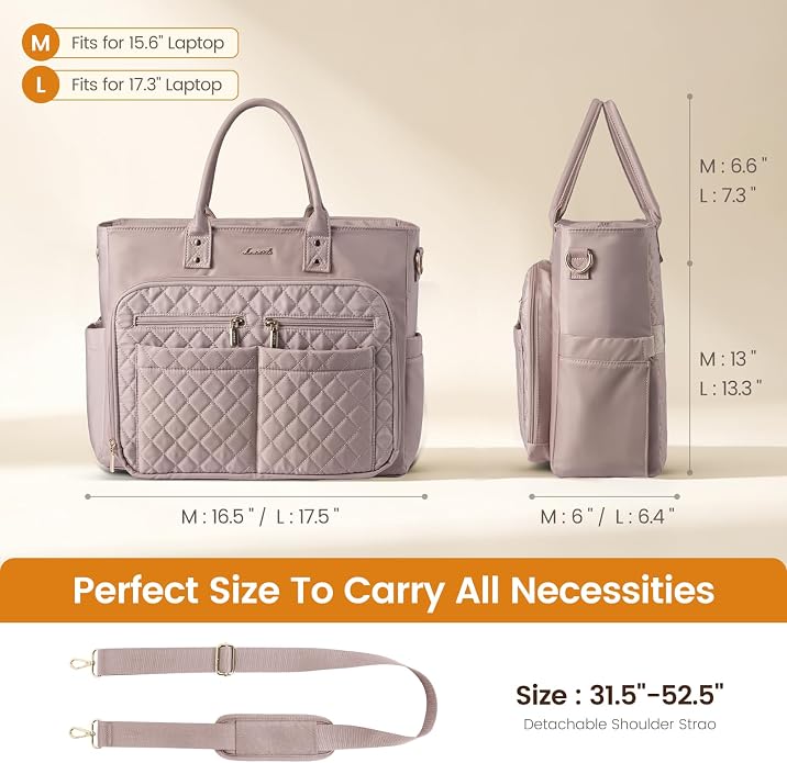 LOVEVOOK Tote Bag for Women, Teacher Nurse Work Laptop Bag, Quilted Bible