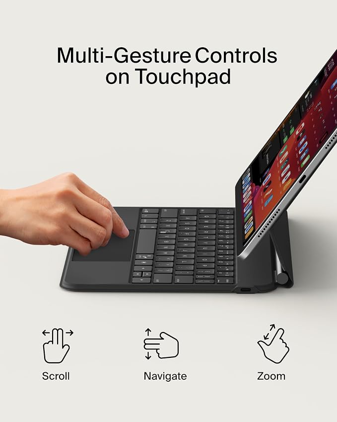 Belkin Pro Keyboard Case w/Magnetic Stand, Backlit Bluetooth Keyboard, Magnetic