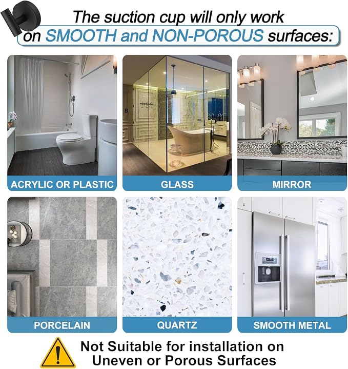 Suction Cup Hooks for Shower, No Drill Towel Hooks for Bathroom | Shower Hooks