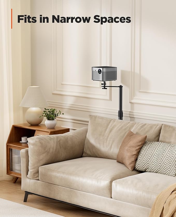 AMADA HOMEFURNISHING Height Adjustable Projector Stand 32"-47", Projector Floor