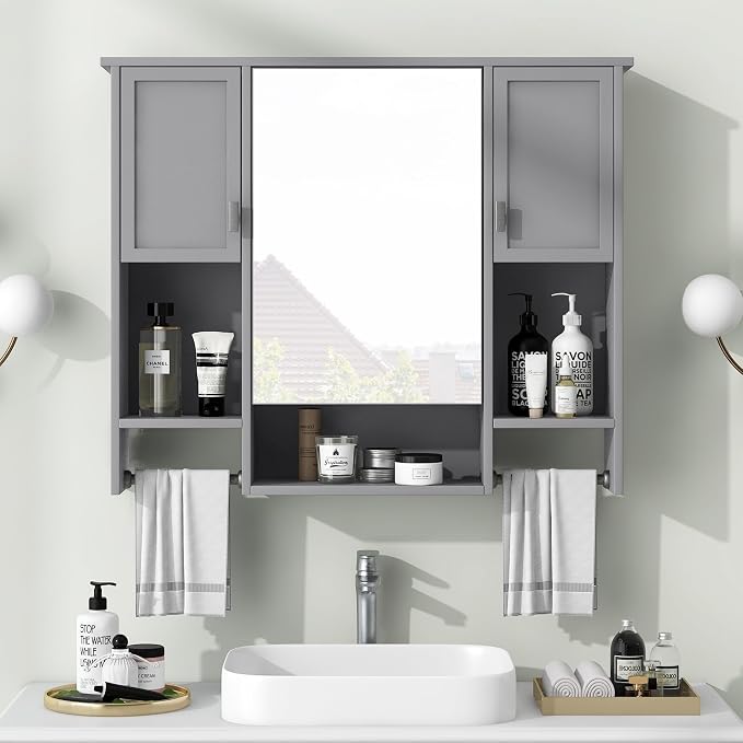 Bathroom Medicine Cabinet, Wall Mounted Bathroom Storage Cabinet