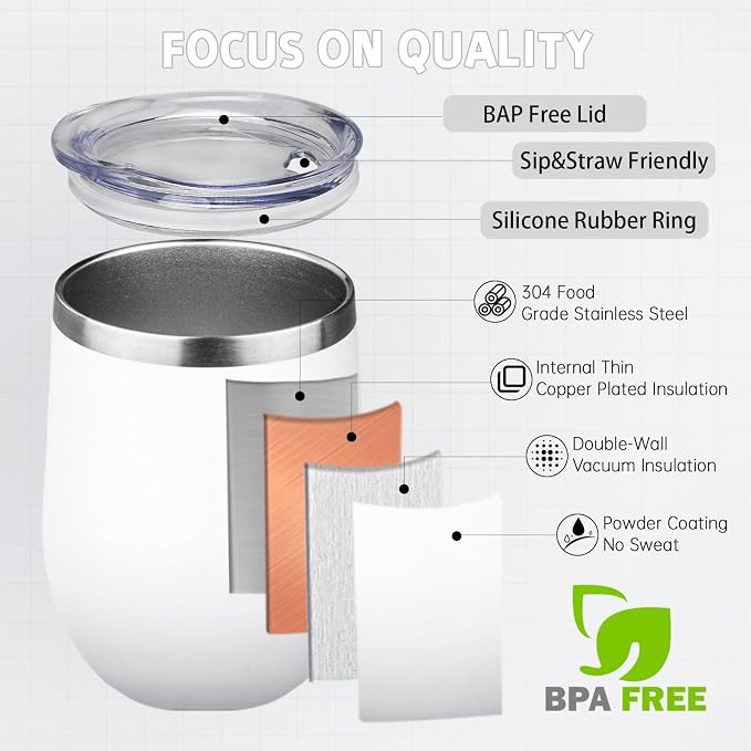 12oz/4 Pack Stainless Steel Wine Tumbler