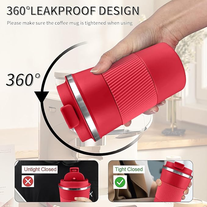 Insulated Travel Coffee Mug, Stainless Steel Coffee Cup