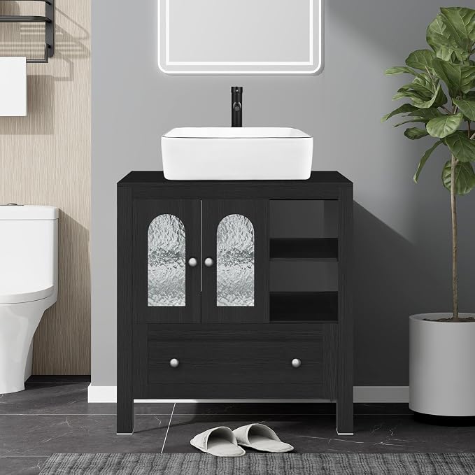 30-Inch Black Bathroom Vanity