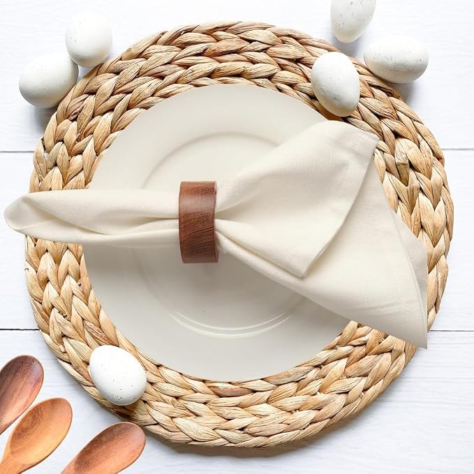 Napkin Rings for Dining Table, Classic Farmhouse Style, Holiday and Party Decor