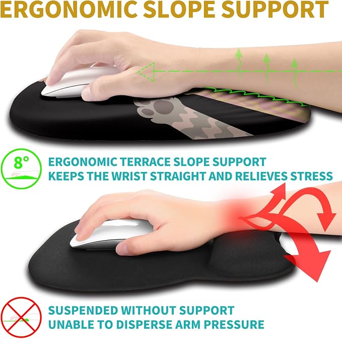 Hokafenle Ergonomic Mouse Pad Wrist Support