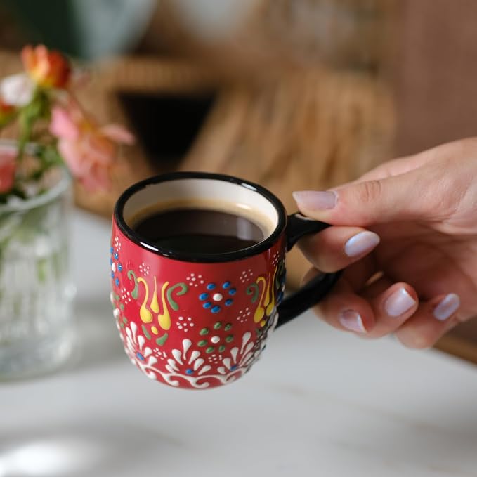 Espresso Cups Set of 2 | 4 oz Small Espresso Cups | Turkish Tea Cups |