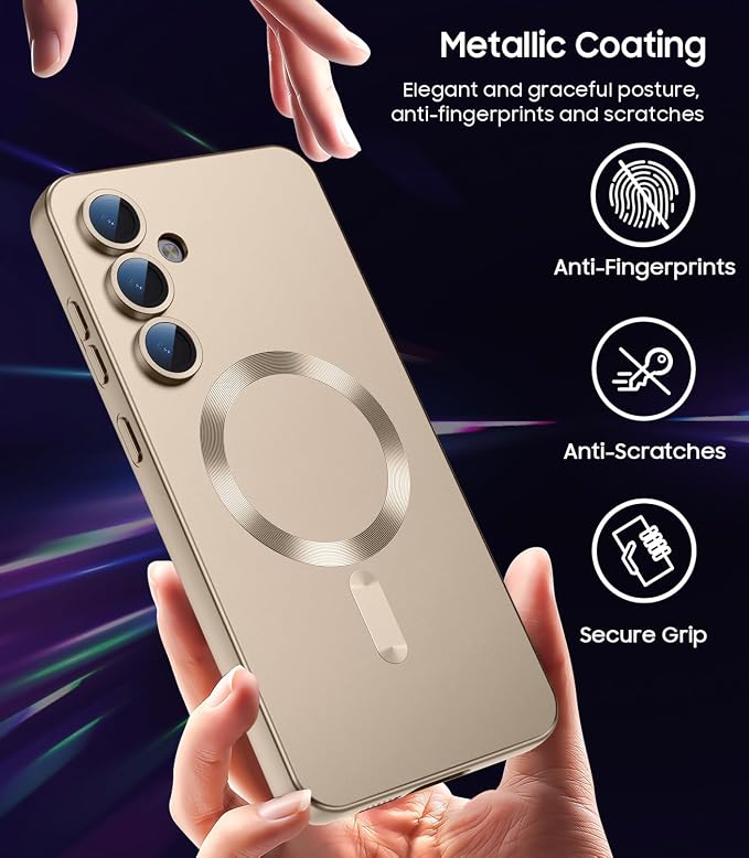 Magnetic for Samsung Galaxy S25 Plus Case Slim Soft Silicone Bumper Shockproof