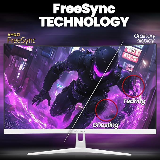 CRUA 27" Curved Gaming Monitor, FHD 1920x1080P, 165Hz/200Hz Computer Monitor