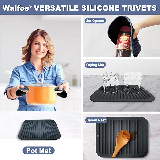 Walfos Silicone Trivets for Hot Pots and Pans