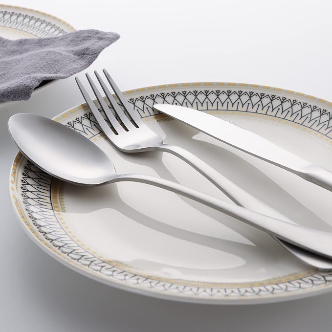 40 Piece Silverware Set, LIANYU Flatware Cutlery Set
