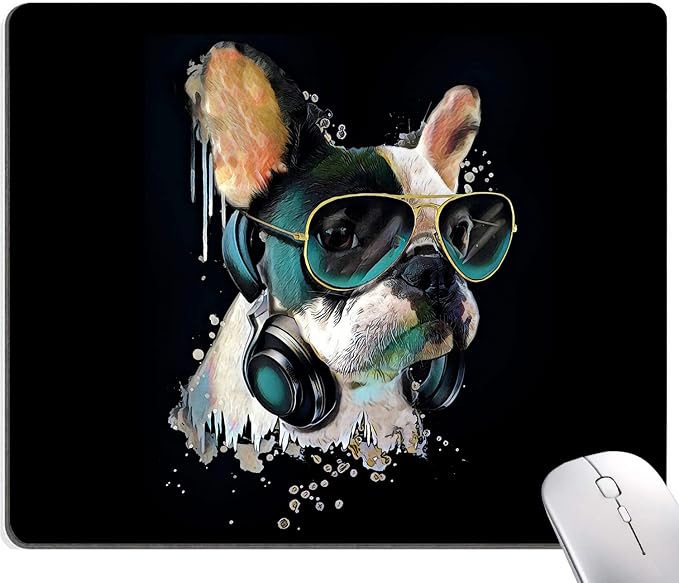 Square Mouse Pad, Colorful Stylish Bulldog Mouse Pad, Mouse Mat Square