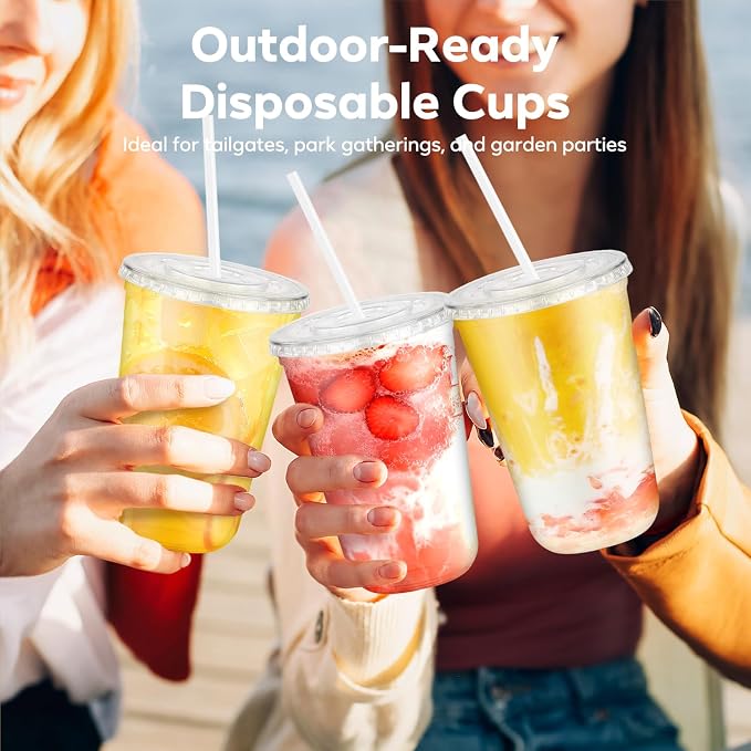 50 Pack 16 oz Plastic Cups