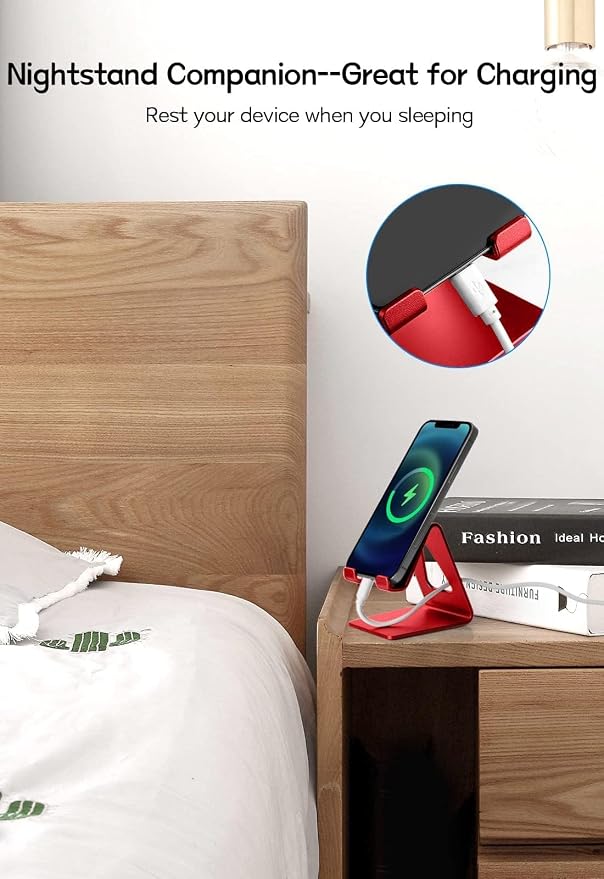 Desk Cell Phone Stand, Phone Holder, Aluminum Mobile Phone Cradle Dock