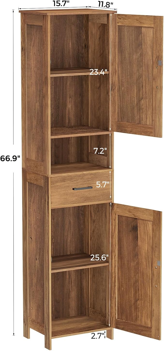 67" H Tall Bathroom Storage Cabinet