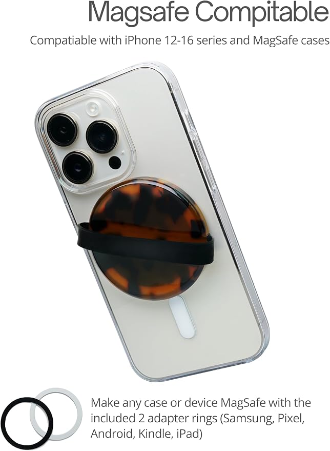 Heesch Magnetic Ring for Phone Case Loopy Brown Phone Grip Strap Holder for
