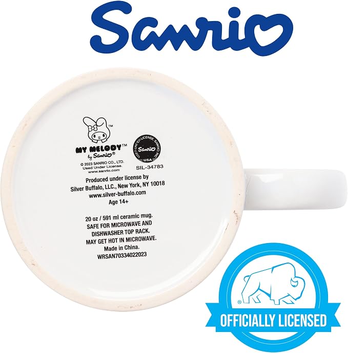 Silver Buffalo Sanrio Hello Kitty and My Melody Duo, Ceramic Mug, 20oz | Hello