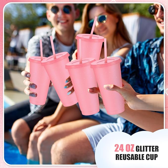Uiifan 6 Pcs 24 oz Reusable Tumbler