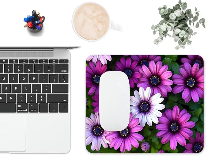 Mouse Pad, Cute Purple Floral Plants Mouse Pads