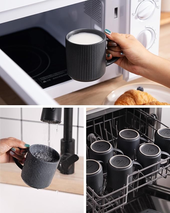 famiware Coffee Mug Set for 4, Star 12 oz Catering Mugs Cup Set