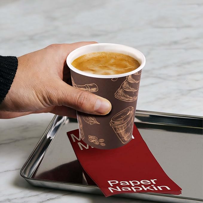 10 oz 180 Pack Disposable Paper Coffee Cups Hot/Cold Drinking Cups | Brown