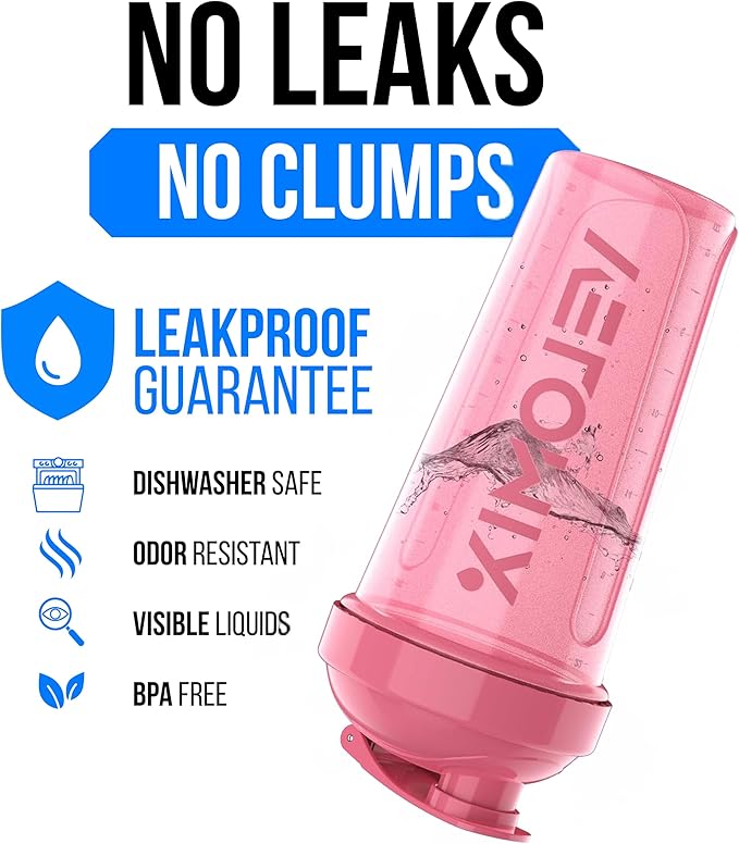 VELOMIX 2 Pack 28oz Protein Shaker Bottle, Leak Proof Shaker Cups