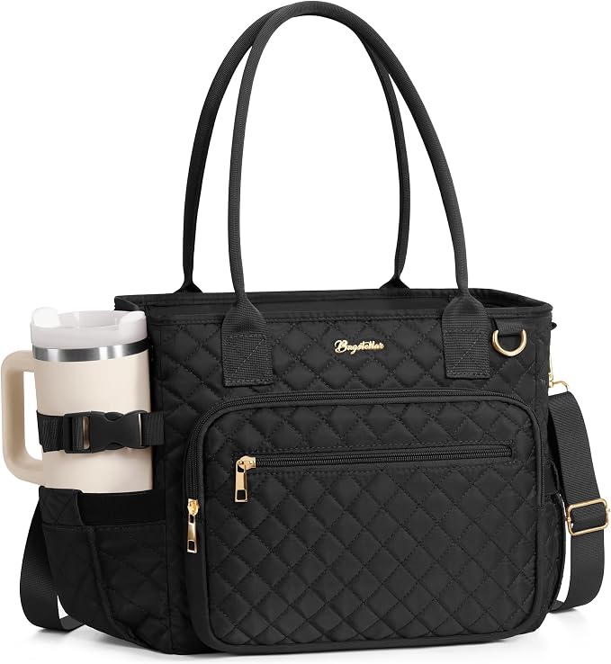 Lunch Box for Women Insulated Lunch Bag Quilted Soft Cooler Tote | 7 Pocket