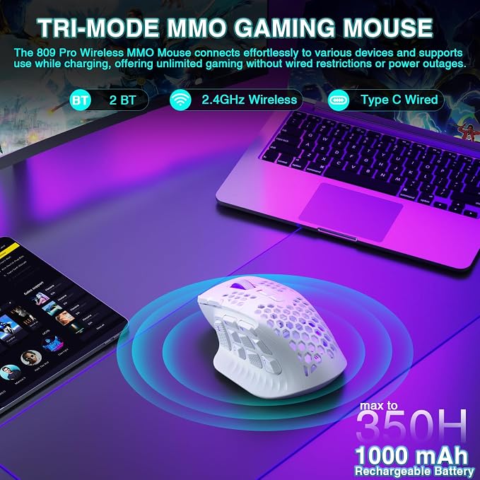 SM809 Pro Wireless MMO Gaming Mouse