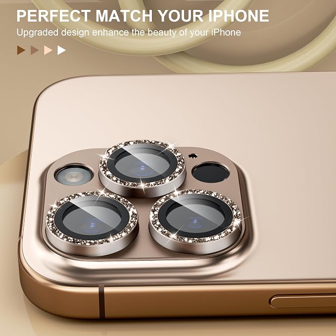 beuxece Compatible for iPhone 16 Pro/iPhone 16 Pro Max Camera Lens Protector