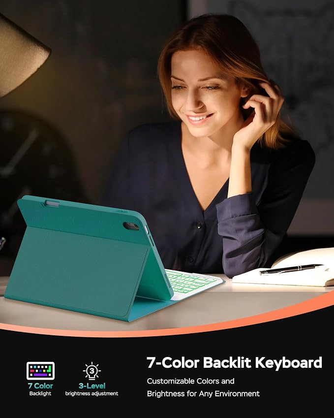 Folio Keyboard Case for iPad 10th Gen 10.9 inch and iPad 11th, Magnetic
