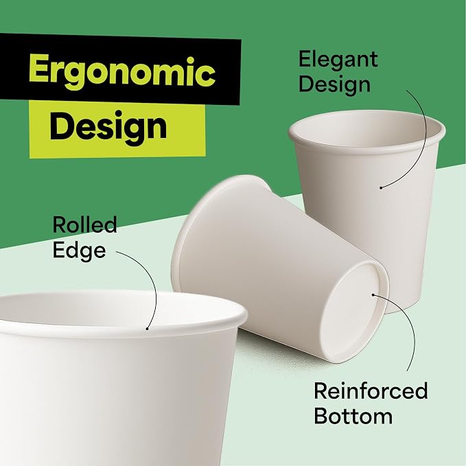 EconoHome 8 oz 1000 Pack Disposable Coffee Paper Cups