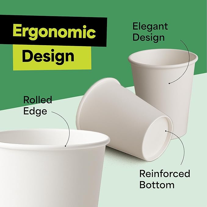 EconoHome 8 oz 50 Pack Disposable Coffee Paper Cups