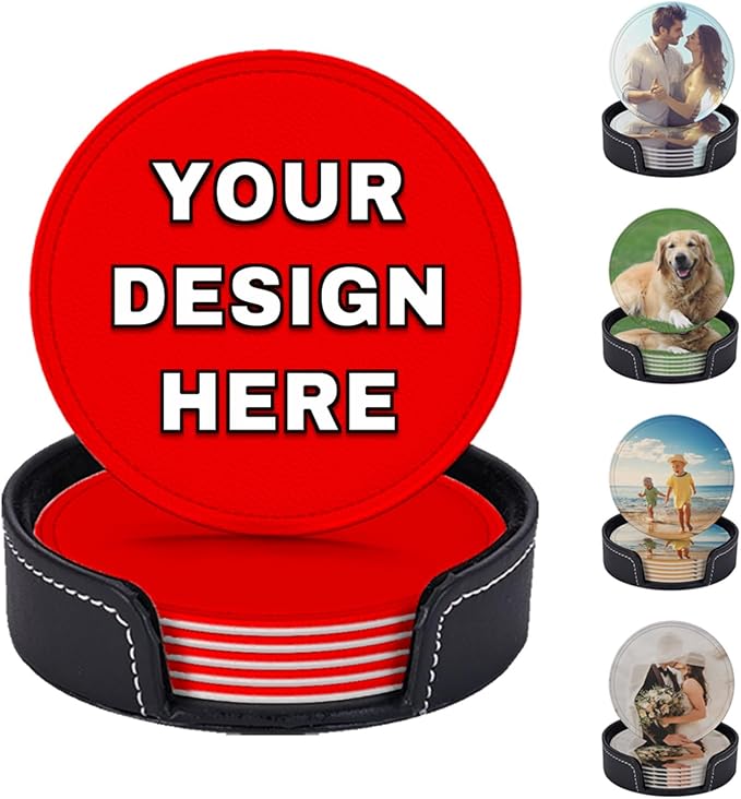 Customized Coasters for Drinks Leather Drink Coaster