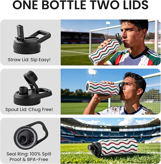 RAYMYLO Insulated Water Bottle 40 oz, Triple Wall Vacuum Stainless Steel |