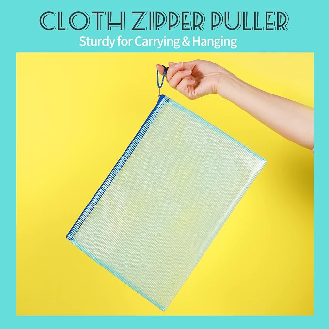 LEOBRO Mesh Zipper Pouch Bags, 13.2"x 9.2" Zipper Pouch, Storage Bags Pouch
