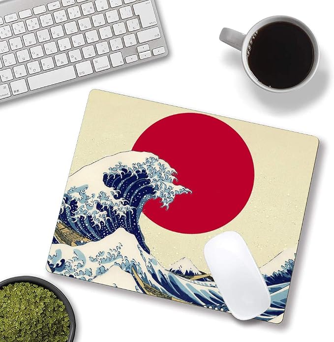 Gaming Mouse Pad, Japanese The Great Wave Off Kanagawa Mouse Pad Non-Slip