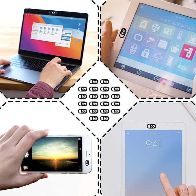 20 Pcs Webcam Cover Slide, 0.023 Inch Ultra Thin Universal Laptop Camera Cover